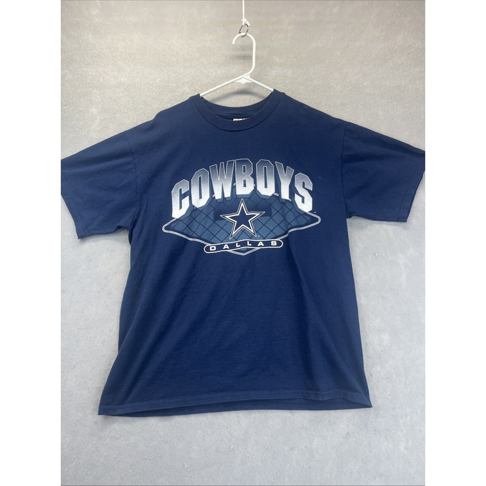 Dallas Cowboys T shirt Blue Adult Size L Made In USA NFL Football Vintage 90s